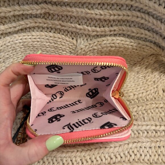 Juicy Couture “Pink Lemonade” Strawberry Zip Wallet w/ Chain NWT - Picture 7 of 7